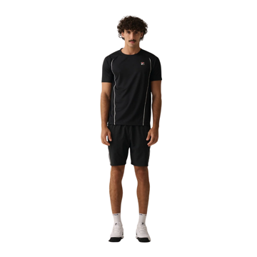 Imagen de FILA Match 8" Bermuda de tenis para hombre - Negro/Blanco